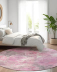 Uraien Pink Washable Indoor-Outdoor Rug
