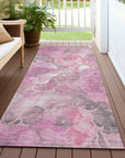 Uraien Pink Washable Indoor-Outdoor Rug
