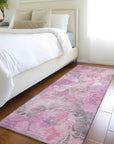 Uraien Pink Washable Indoor-Outdoor Rug