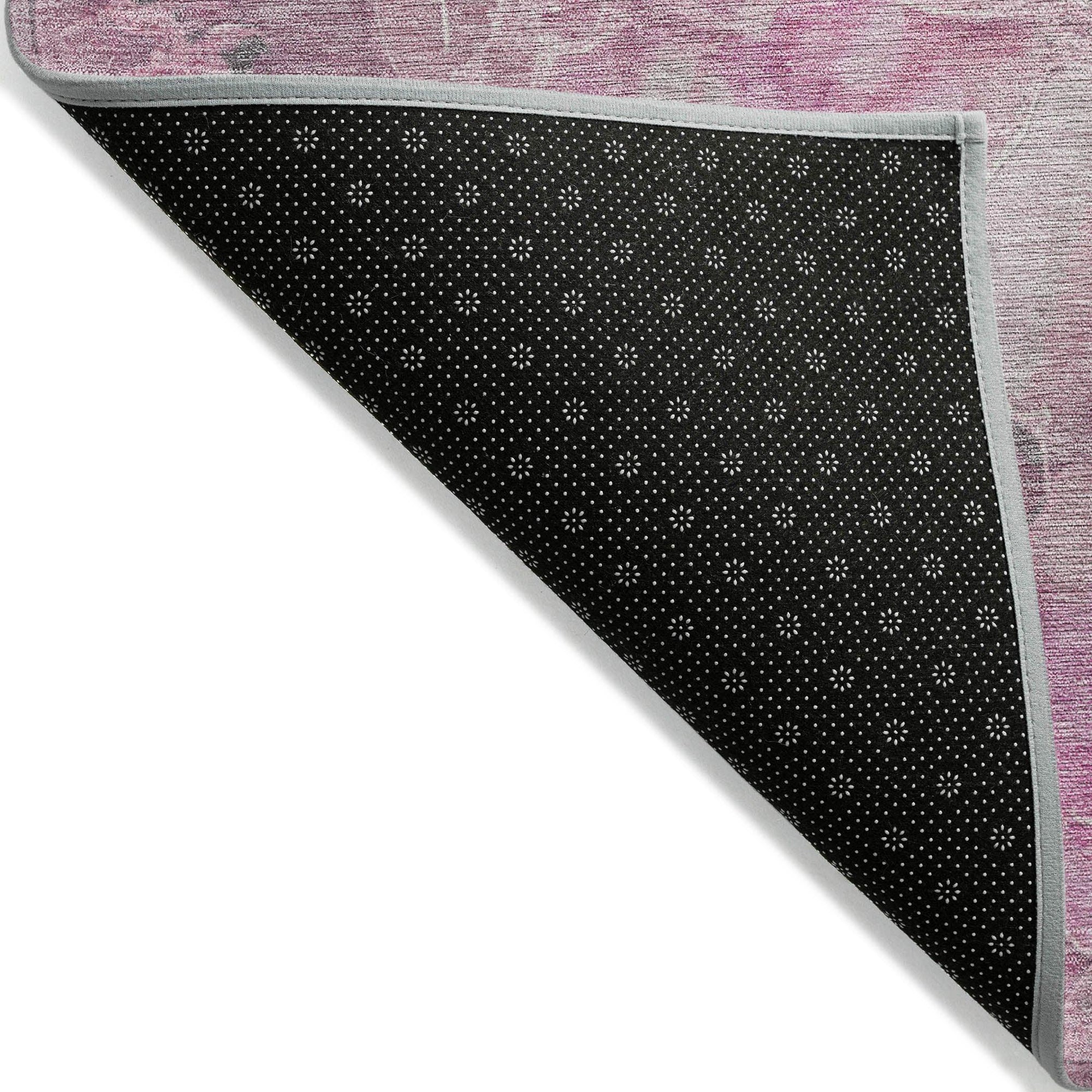 Uraien Pink Washable Indoor-Outdoor Rug