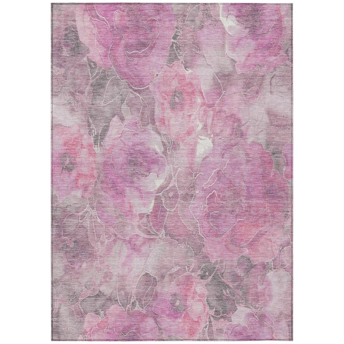 Uraien Pink Washable Indoor-Outdoor Rug - Area Rug, Ships in 2-3 Days