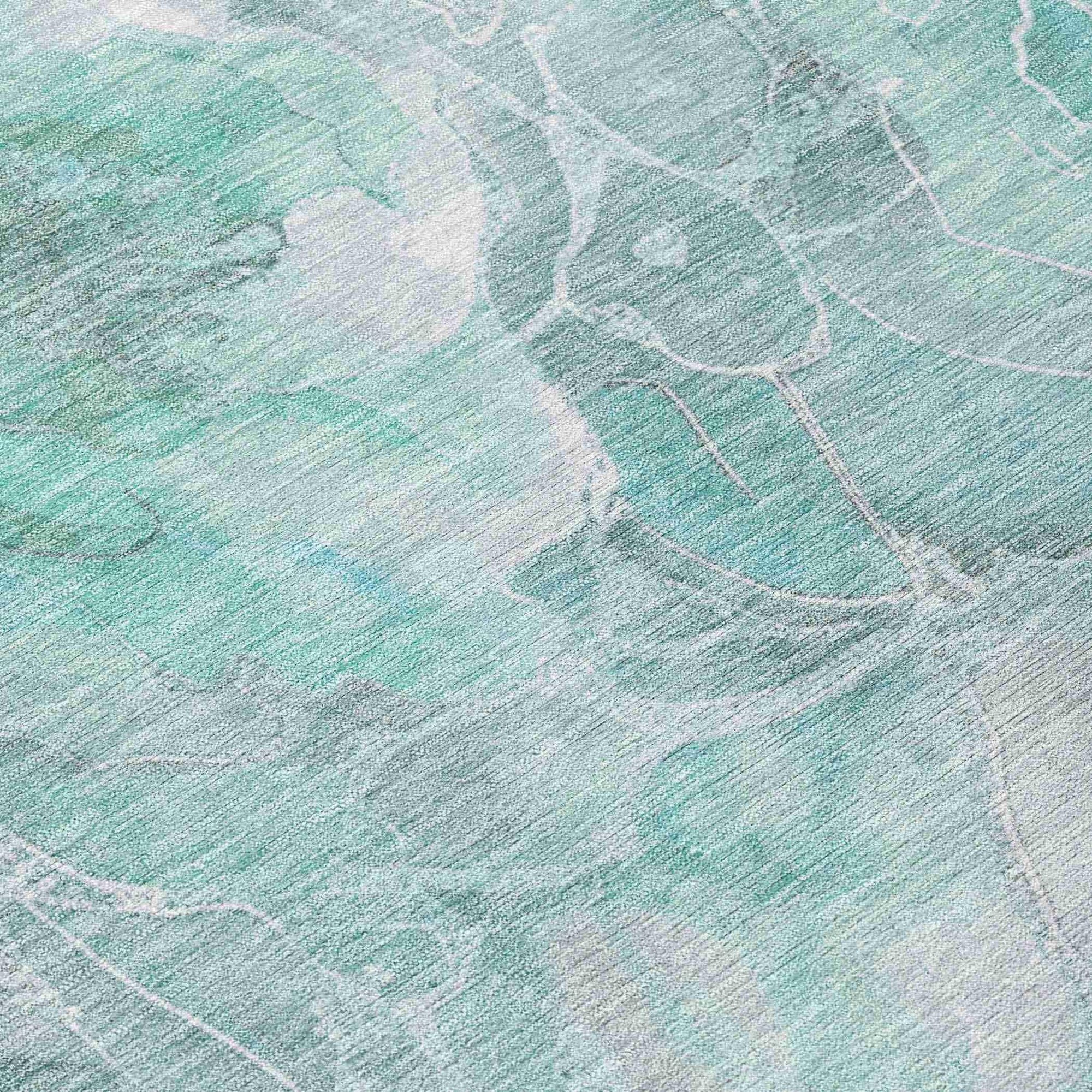 Addison Rugs Uraien Teal Washable Indoor-Outdoor Rug