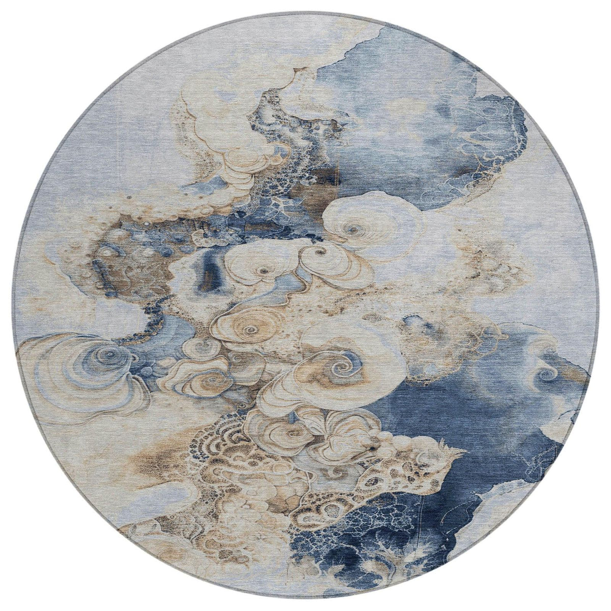 Uraion Blue Washable Indoor-Outdoor Rug - Area Rug, Ships in 2-3 Days - view 10
