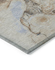 Uraion Blue Washable Indoor-Outdoor Rug