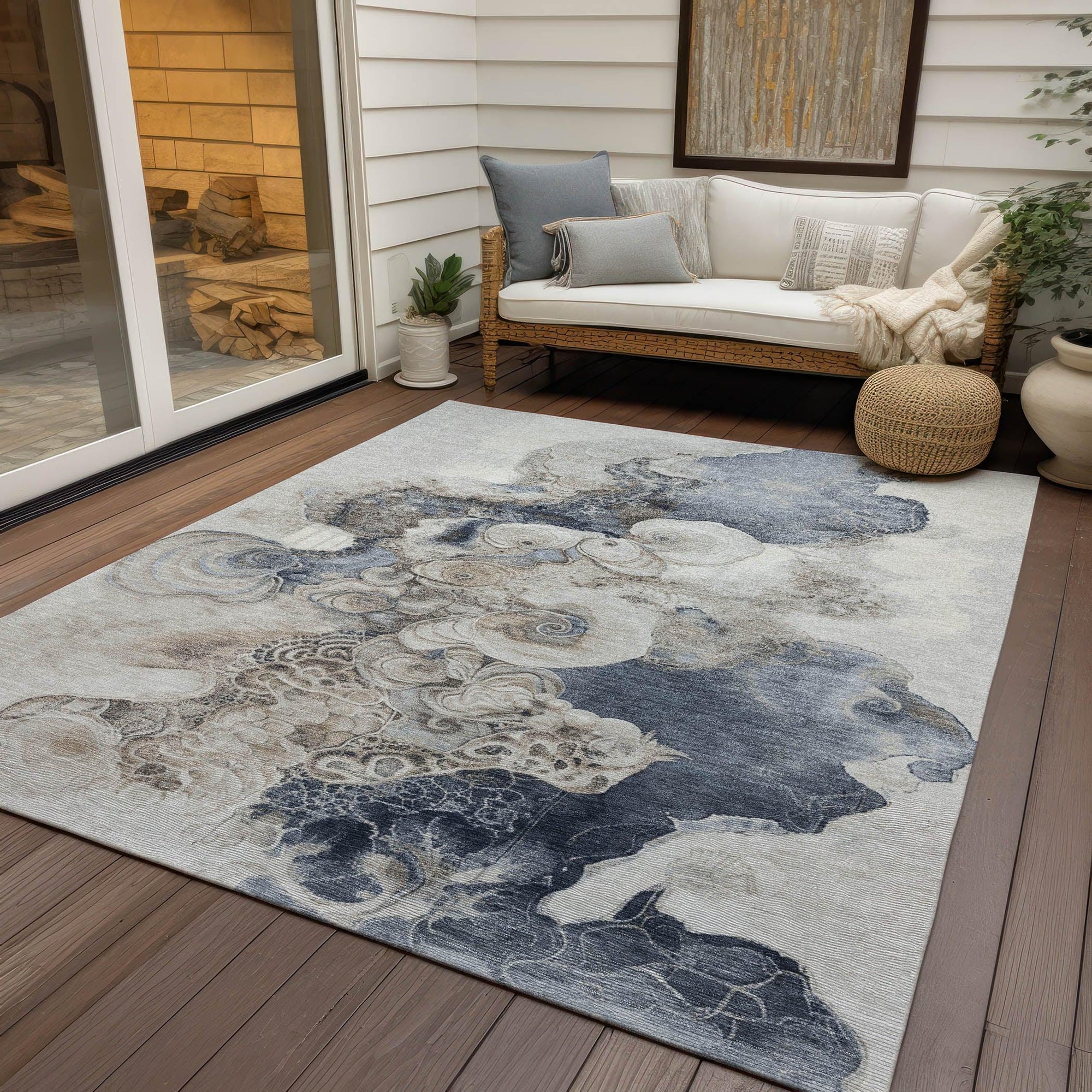 Addison Rugs Uraion Ivory Washable Indoor-Outdoor Rug