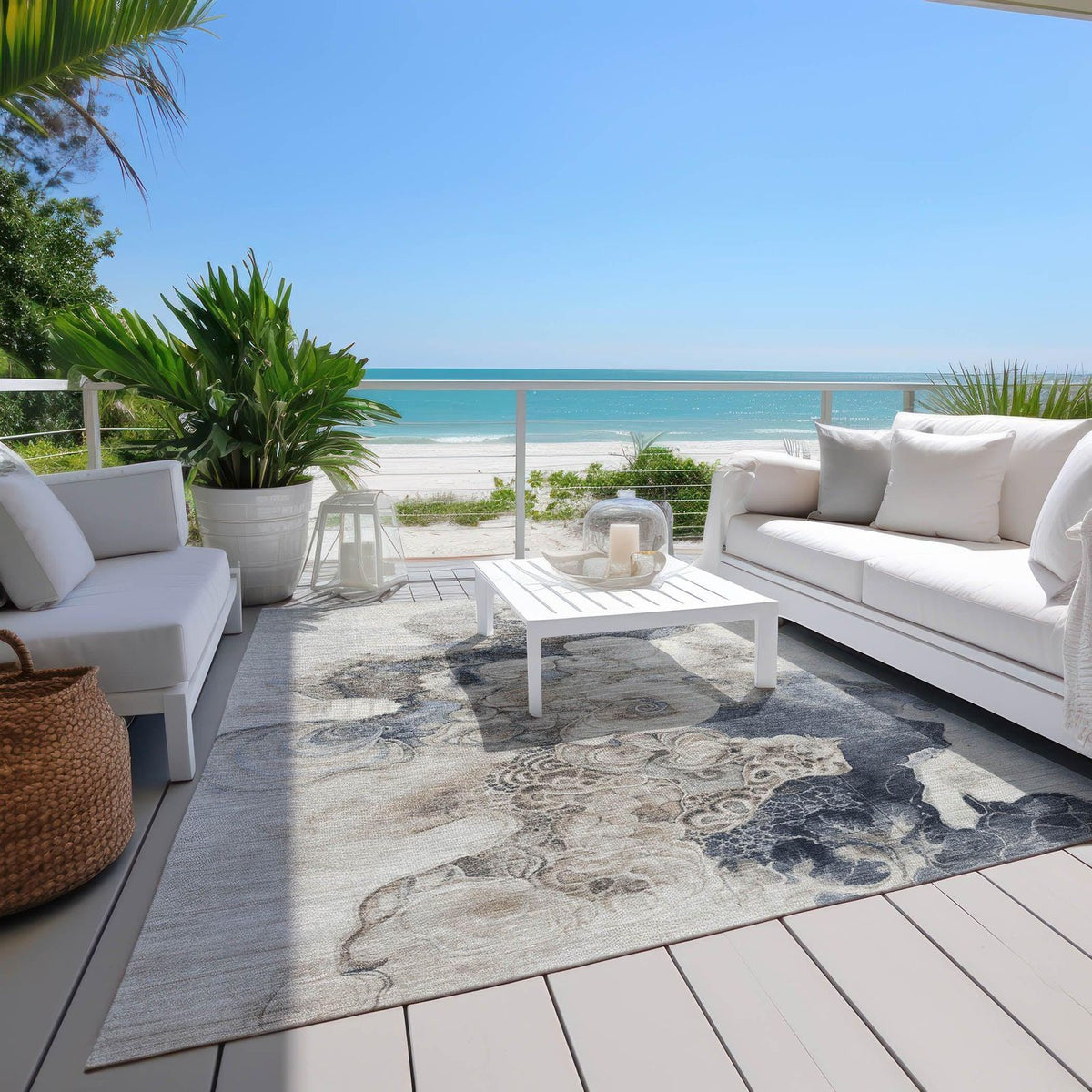 Addison Rugs Uraion Ivory Washable Indoor-Outdoor Rug