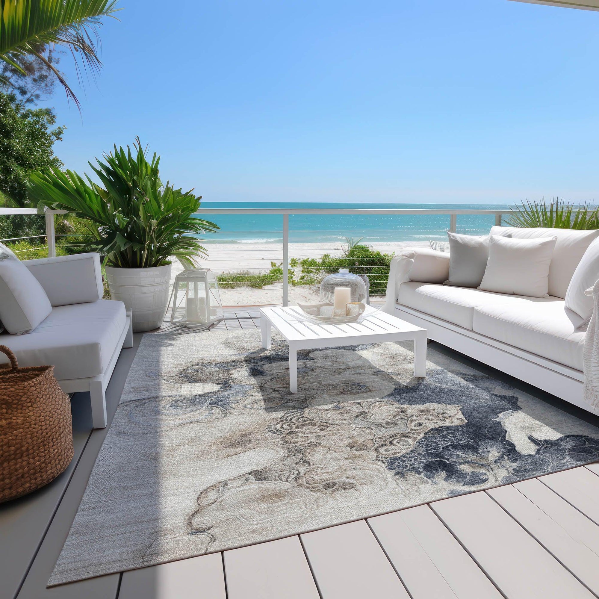 Addison Rugs Uraion Ivory Washable Indoor-Outdoor Rug