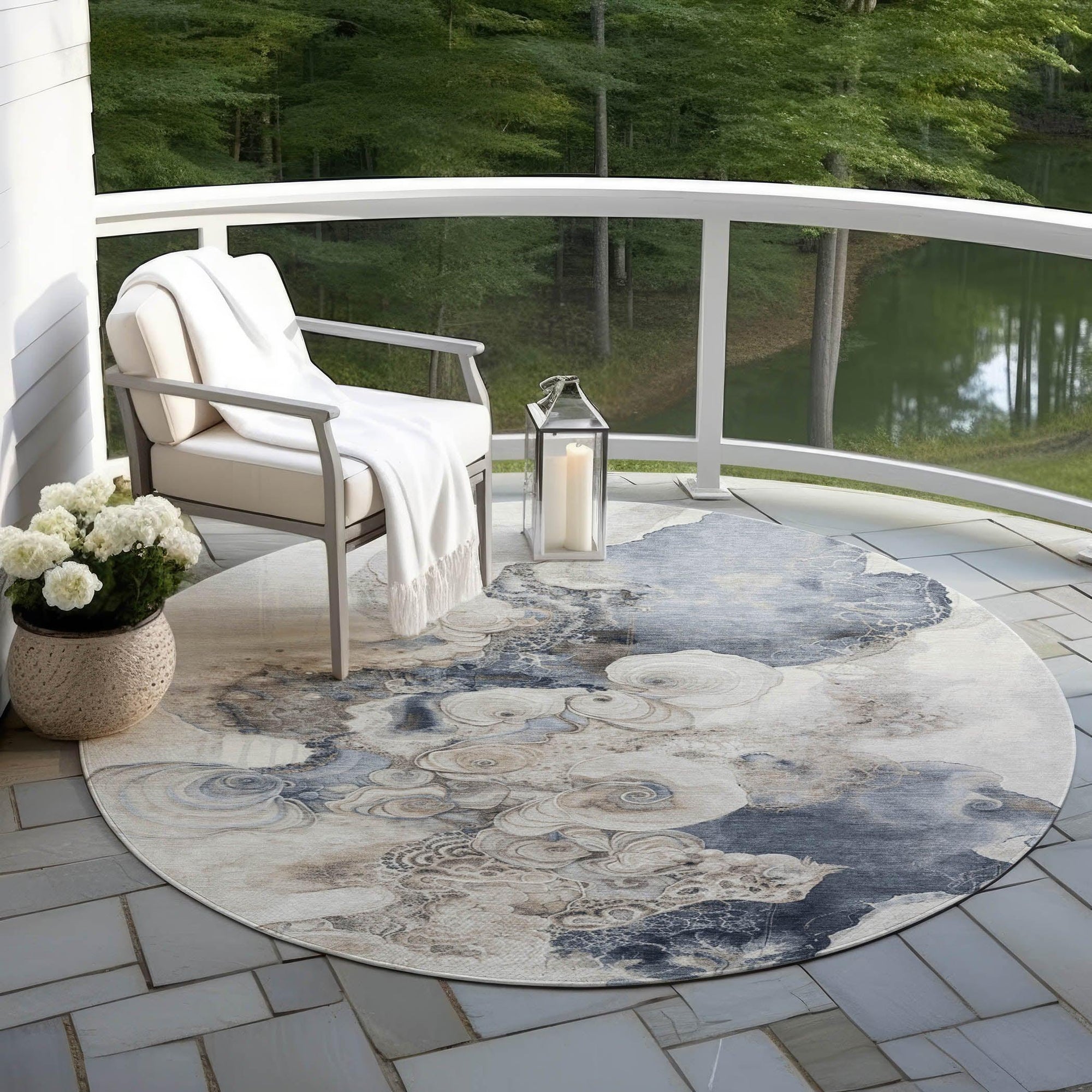 Addison Rugs Uraion Ivory Washable Indoor-Outdoor Rug