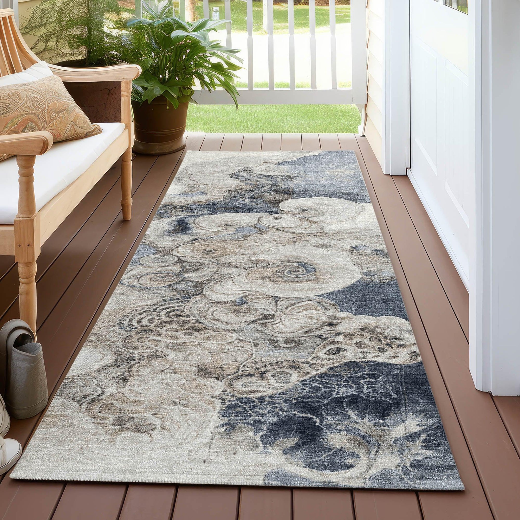 Addison Rugs Uraion Ivory Washable Indoor-Outdoor Rug