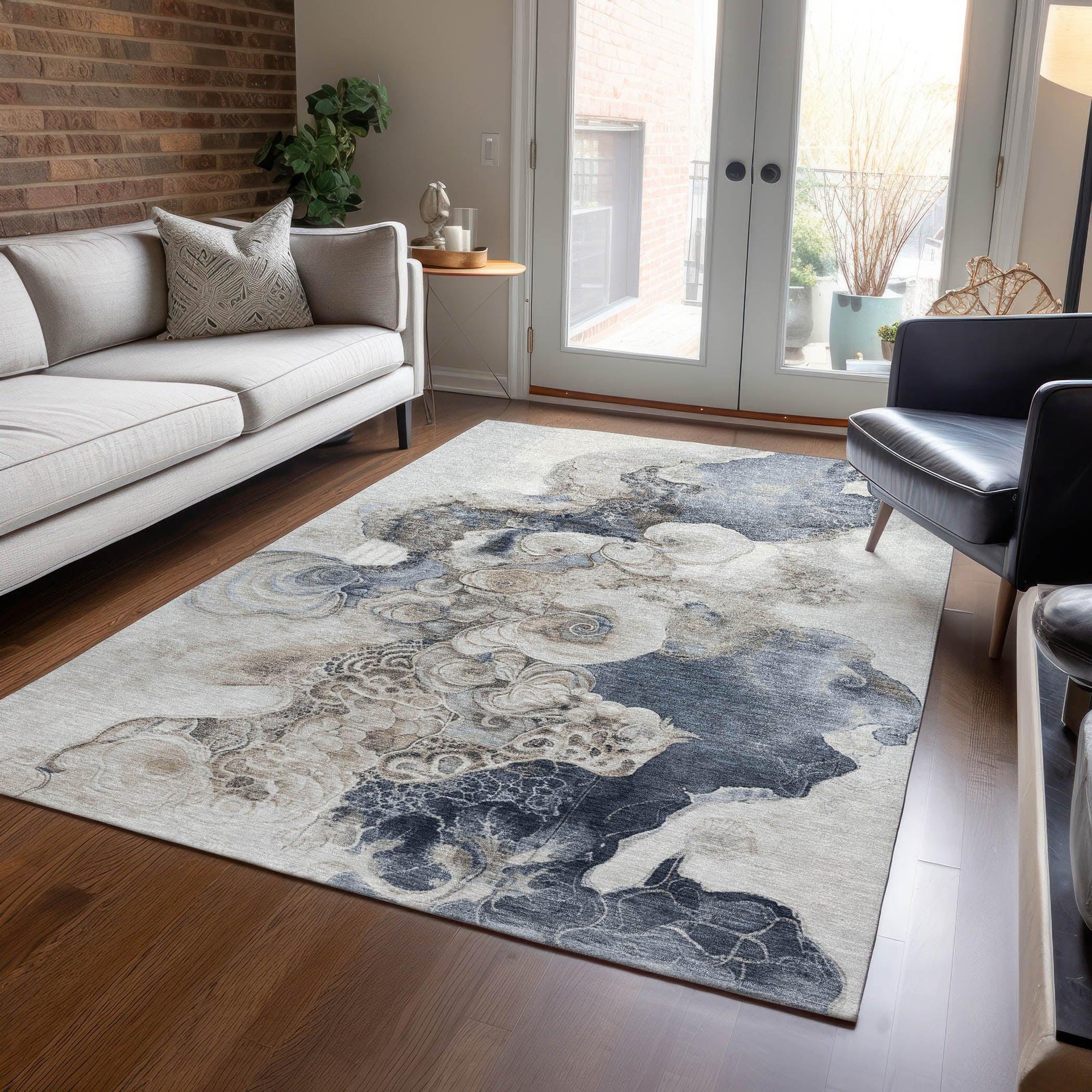 Addison Rugs Uraion Ivory Washable Indoor-Outdoor Rug