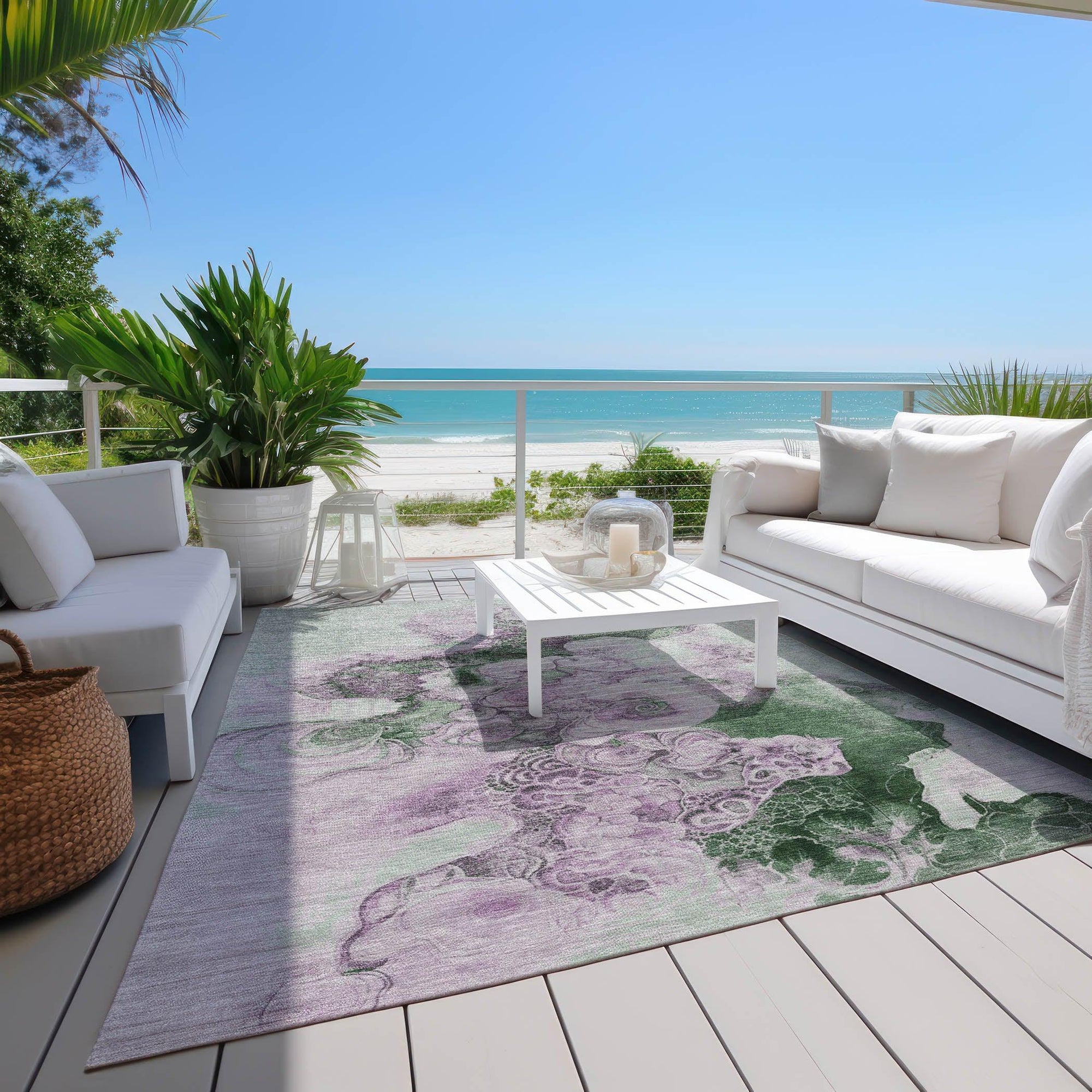 Addison Rugs Uraion Green Washable Indoor-Outdoor Rug