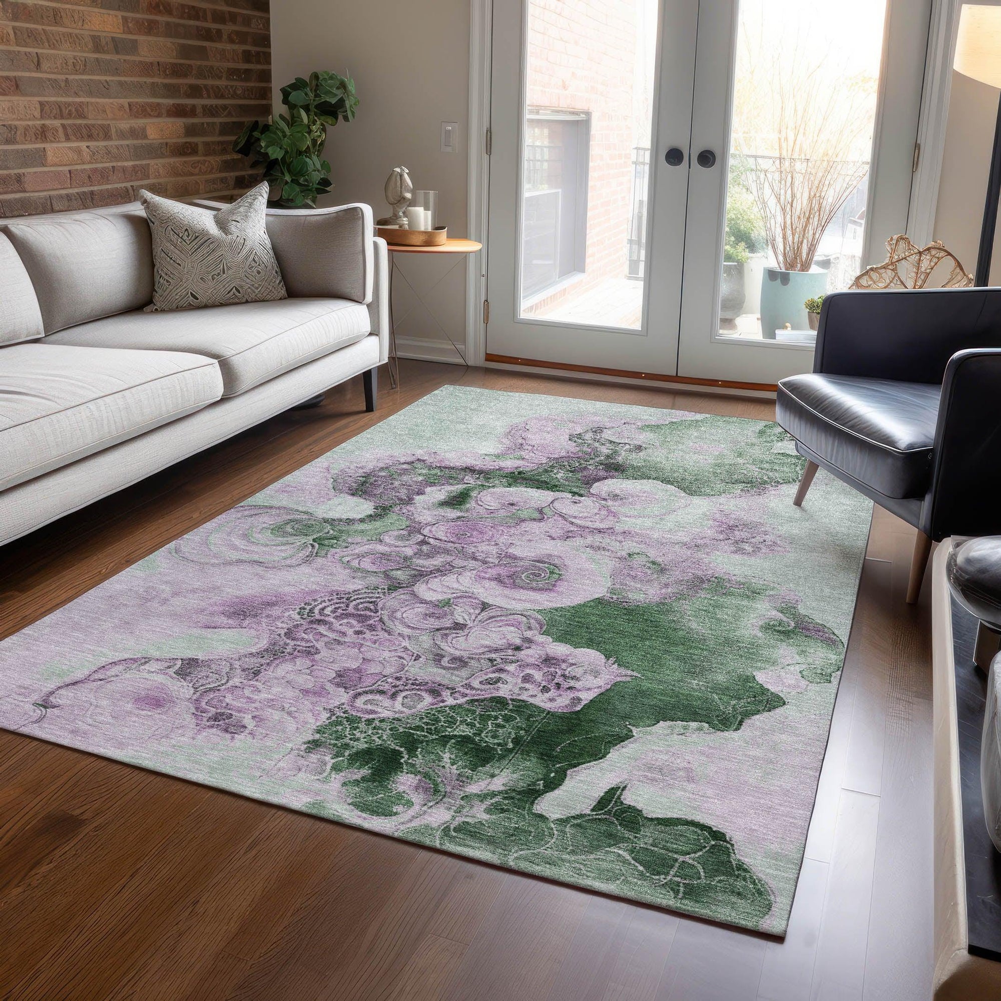 Addison Rugs Uraion Green Washable Indoor-Outdoor Rug