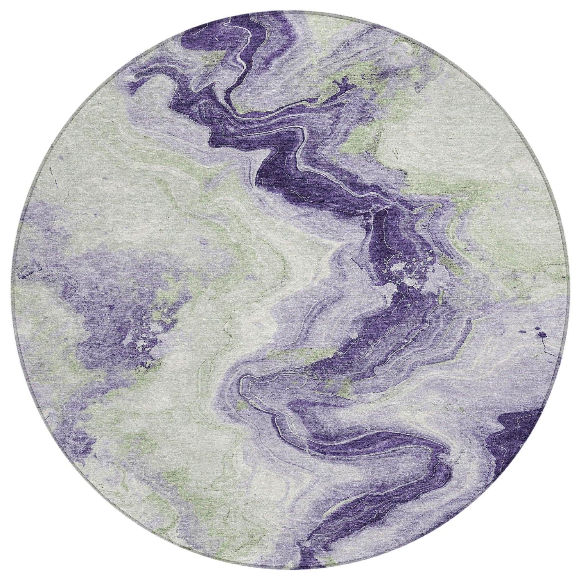 Vaelain Purple Washable Indoor-Outdoor Rug