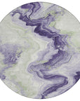Vaelain Purple Washable Indoor-Outdoor Rug