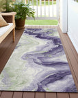 Vaelain Purple Washable Indoor-Outdoor Rug