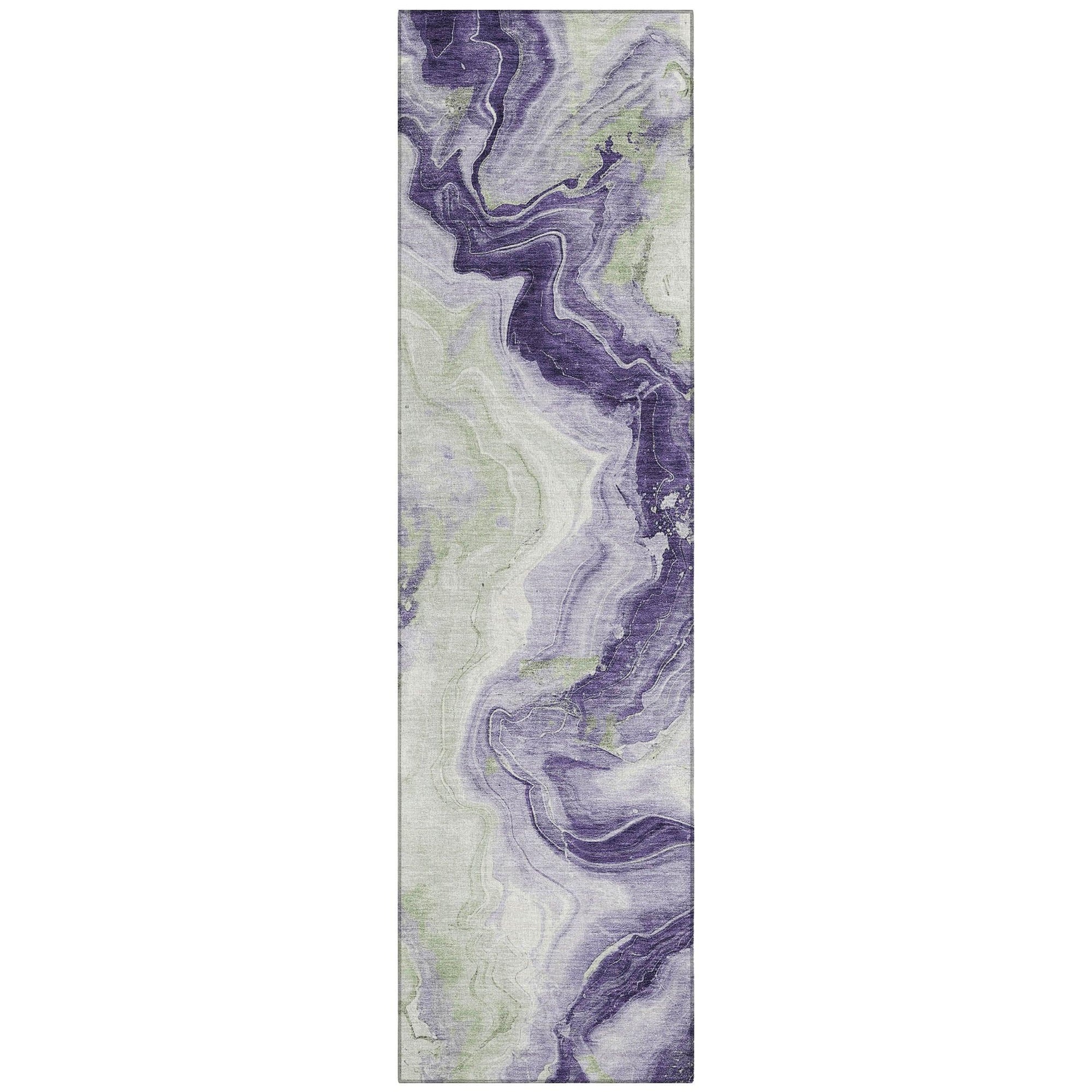 Vaelain Purple Washable Indoor-Outdoor Rug