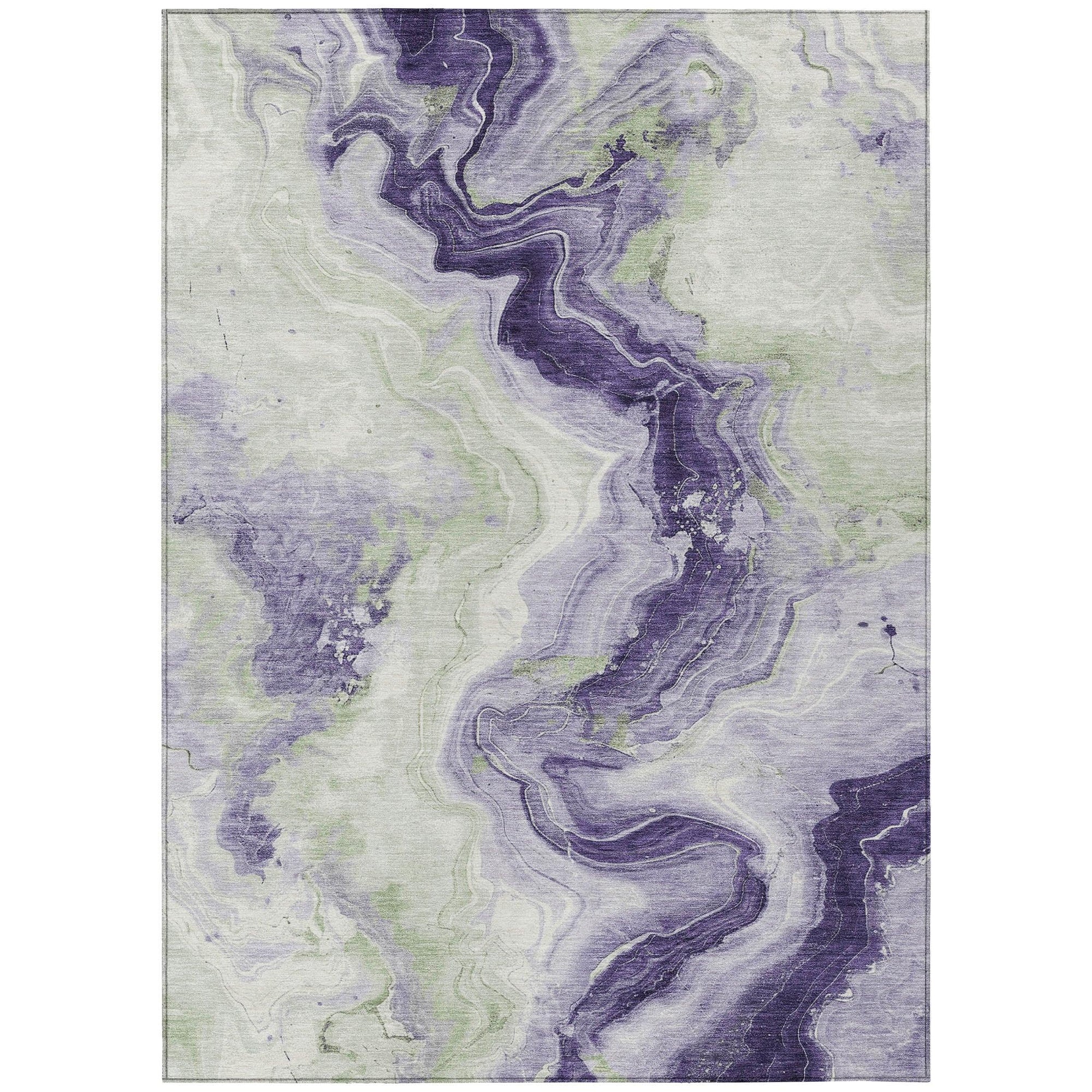 Vaelain Purple Washable Indoor-Outdoor Rug