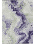 Vaelain Purple Washable Indoor-Outdoor Rug