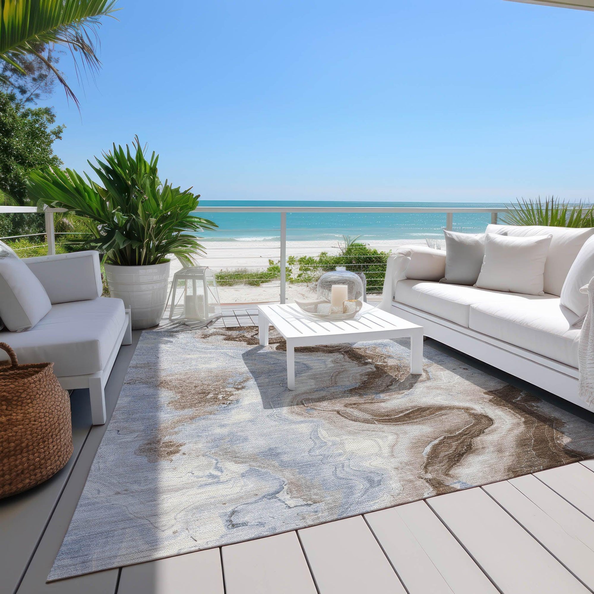 Addison Rugs Vaelain Brown Washable Indoor-Outdoor Rug