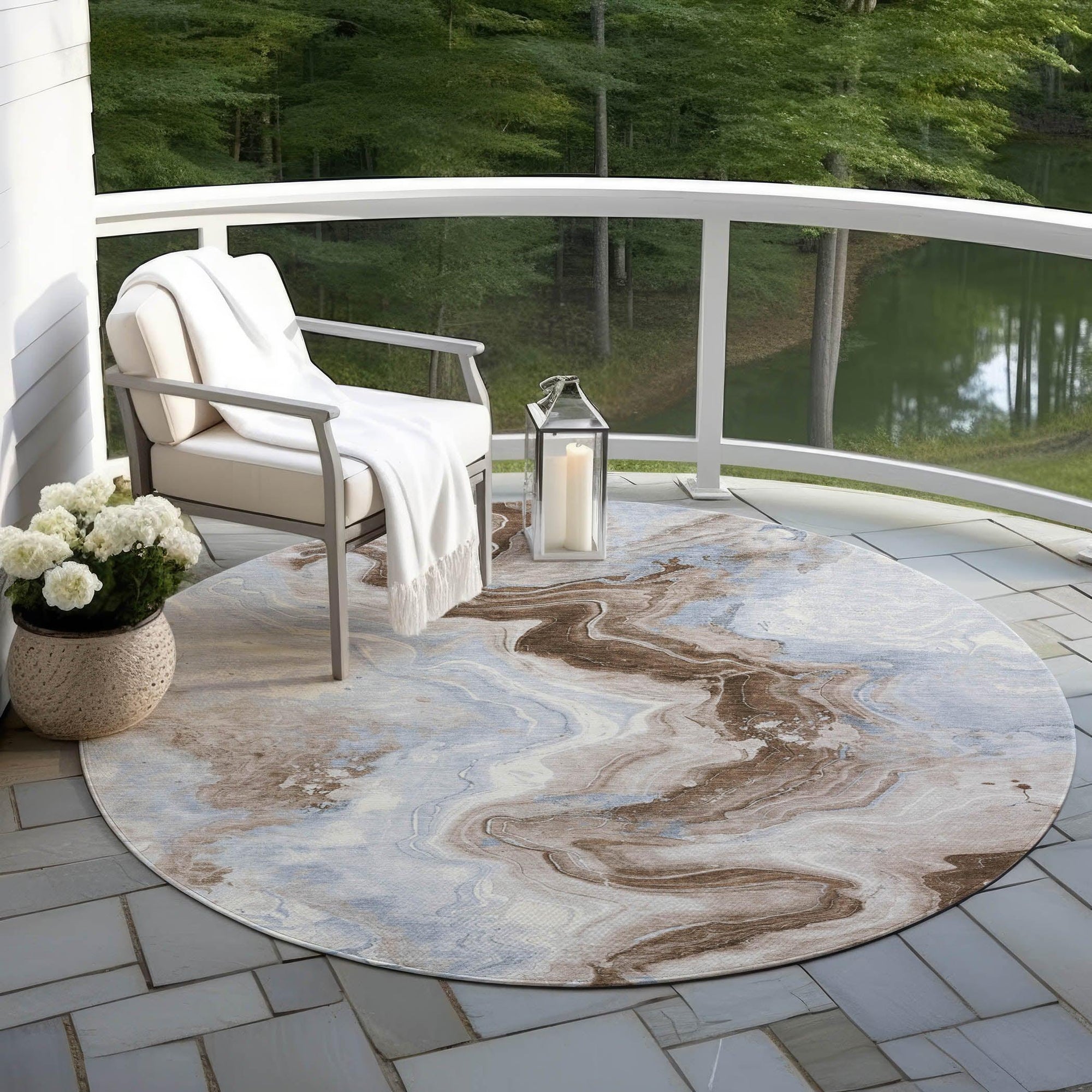 Addison Rugs Vaelain Brown Washable Indoor-Outdoor Rug