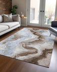 Addison Rugs Vaelain Brown Washable Indoor-Outdoor Rug