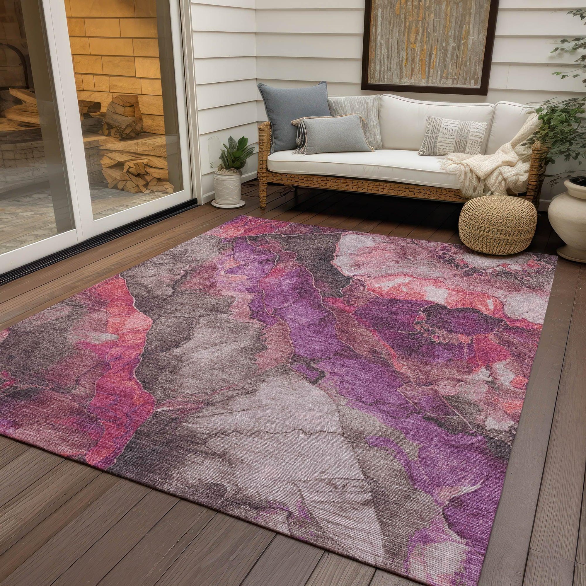 Addison Rugs Vaelara Pink Washable Indoor-Outdoor Rug