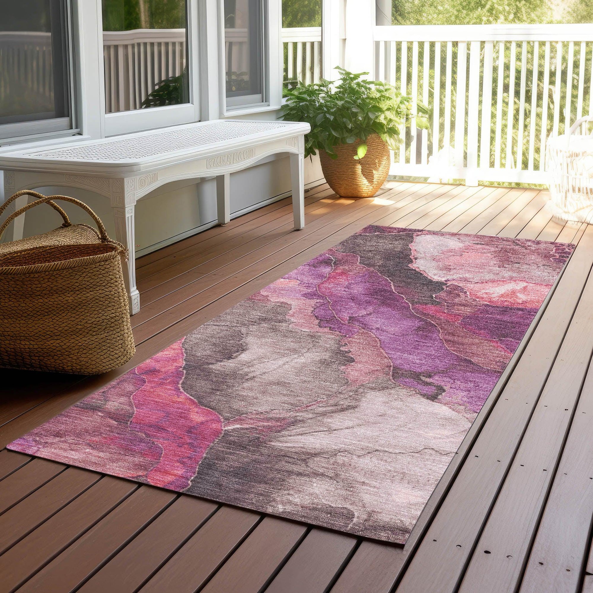 Addison Rugs Vaelara Pink Washable Indoor-Outdoor Rug
