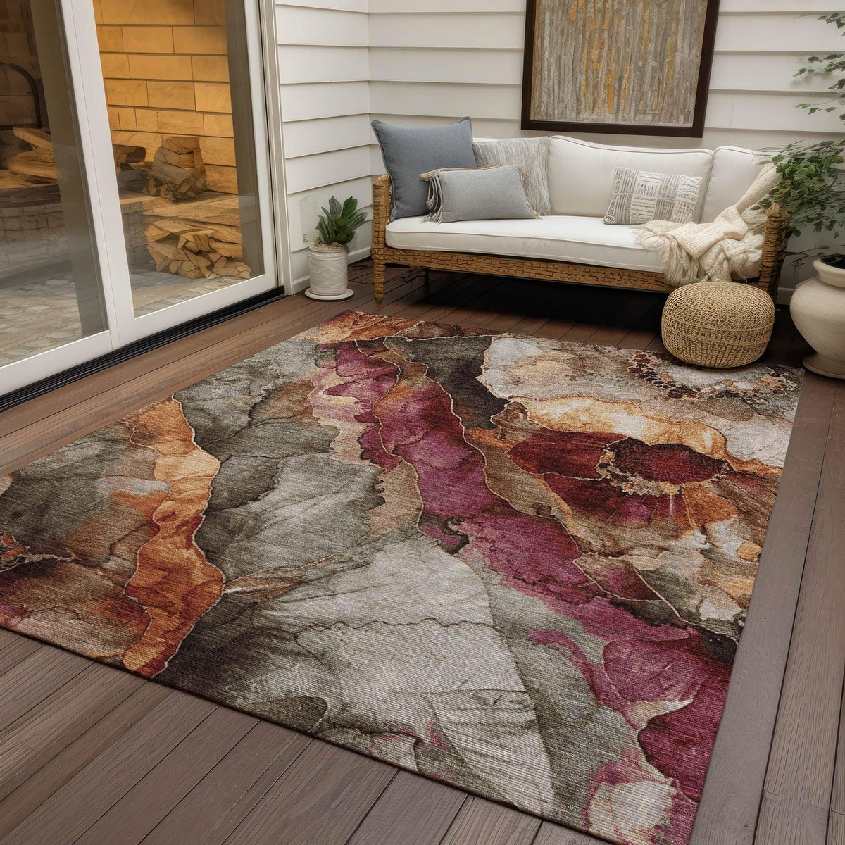 Vaelara Brown Washable Indoor-Outdoor Rug - Ships in 2-3 Days - view 3