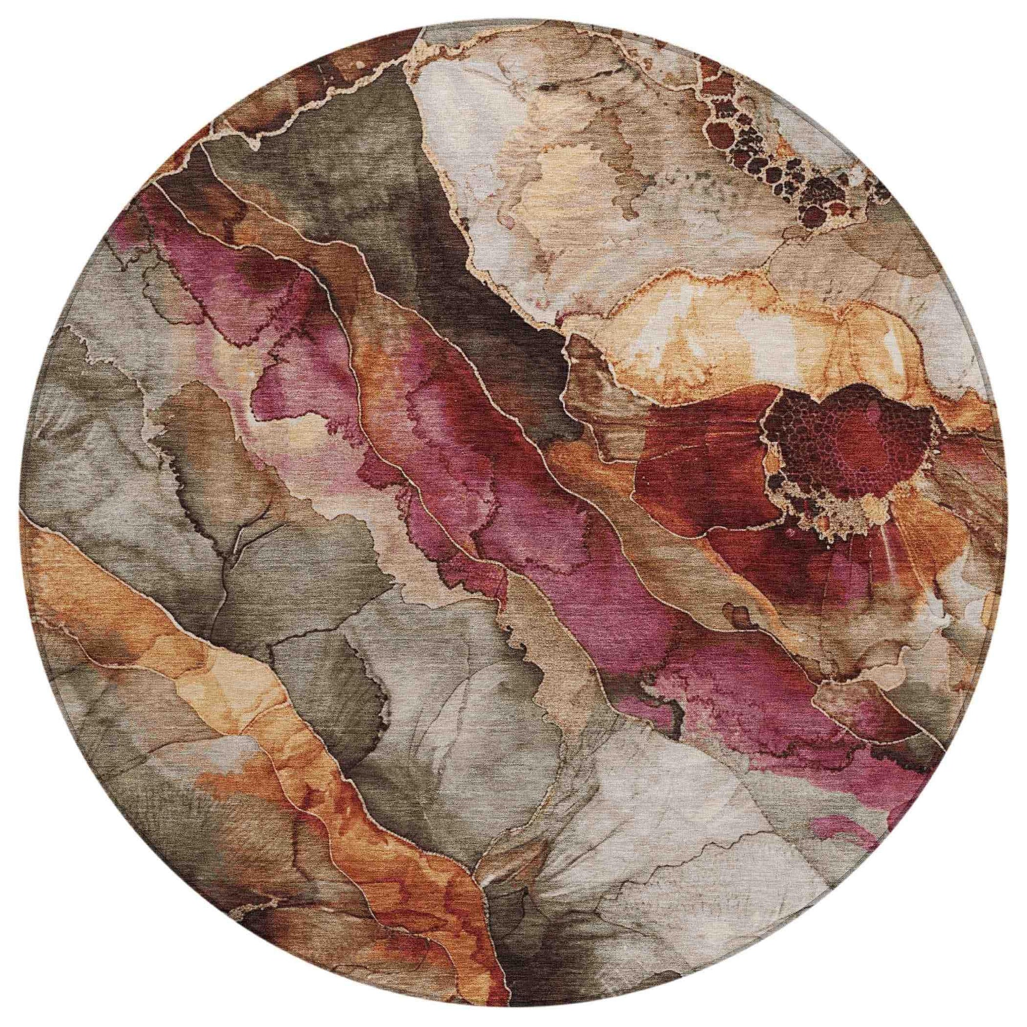 Vaelara Brown Washable Indoor-Outdoor Rug