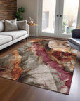 Vaelara Brown Washable Indoor-Outdoor Rug