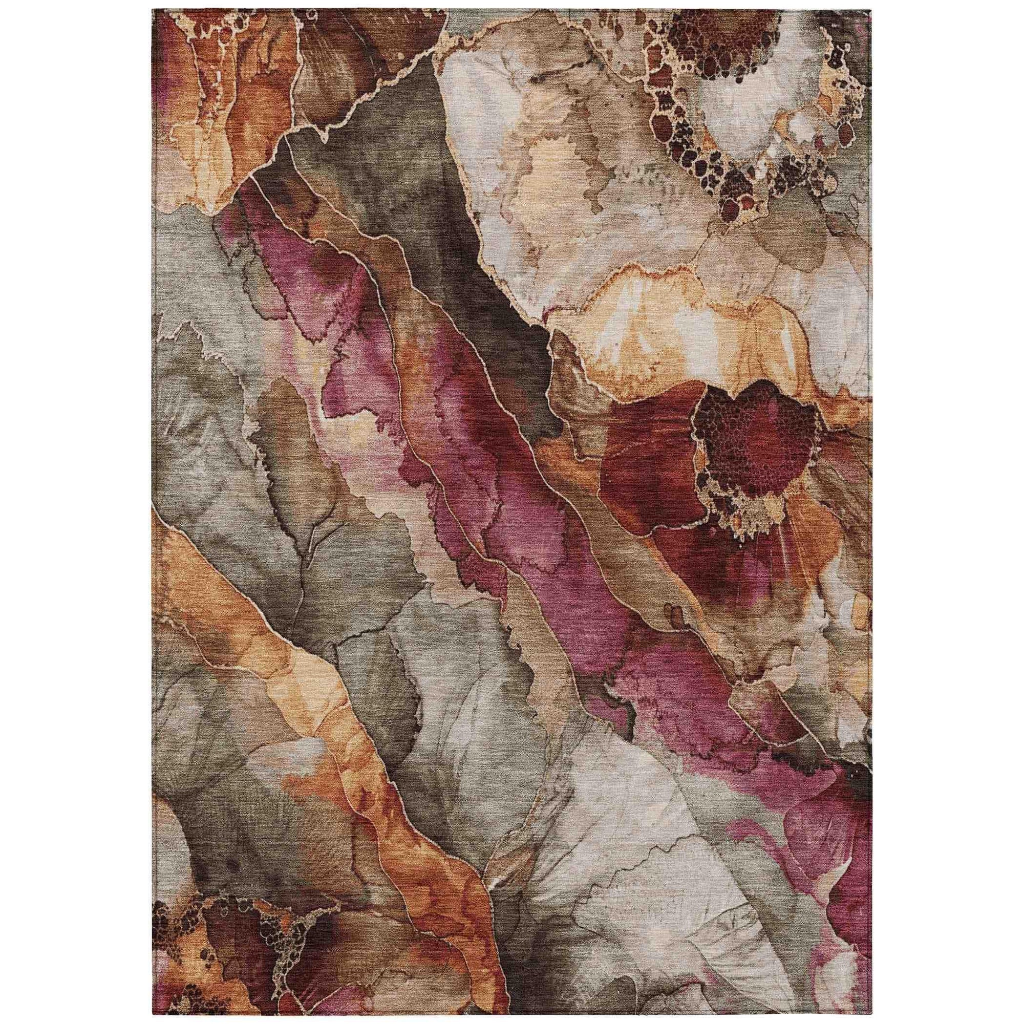 Vaelara Brown Washable Indoor-Outdoor Rug