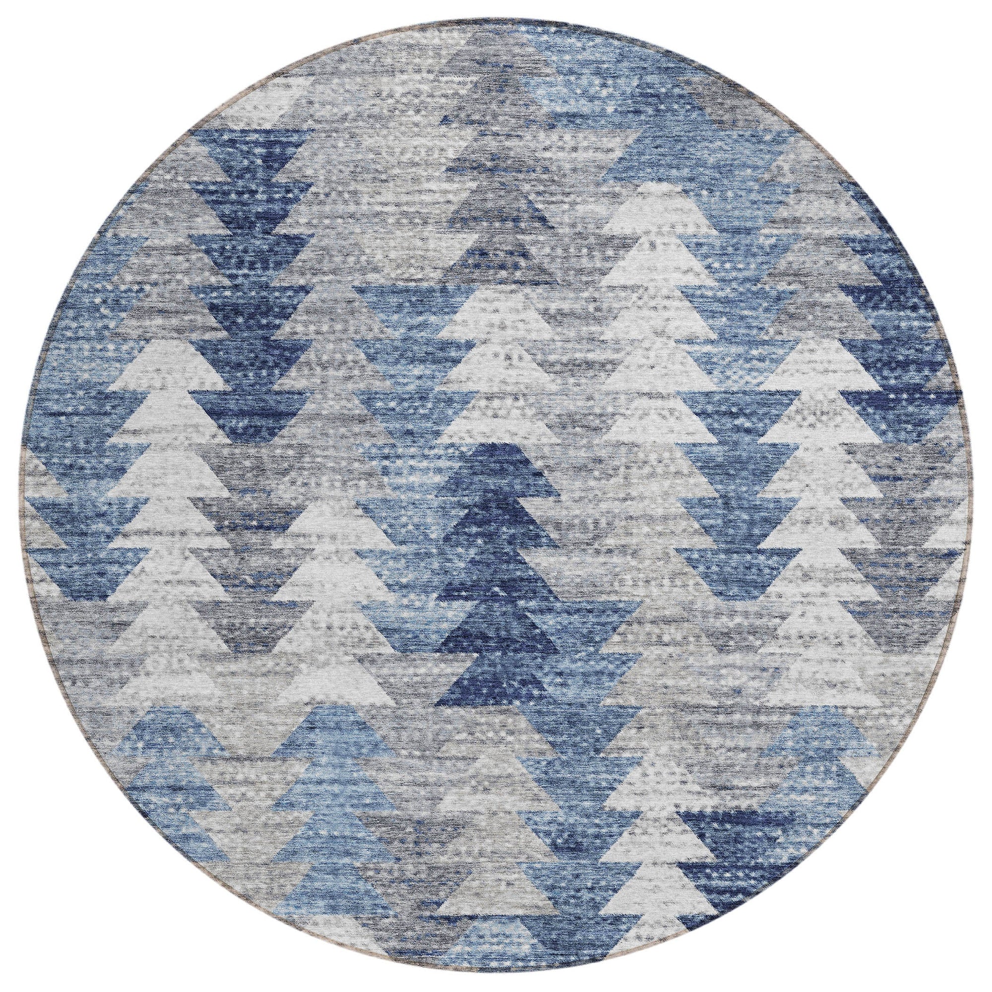 Addison Rugs Angled Checks Blue Washable Indoor-Outdoor Rug
