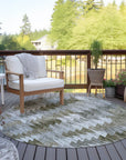 Angled Checks Brown Washable Indoor-Outdoor Rug