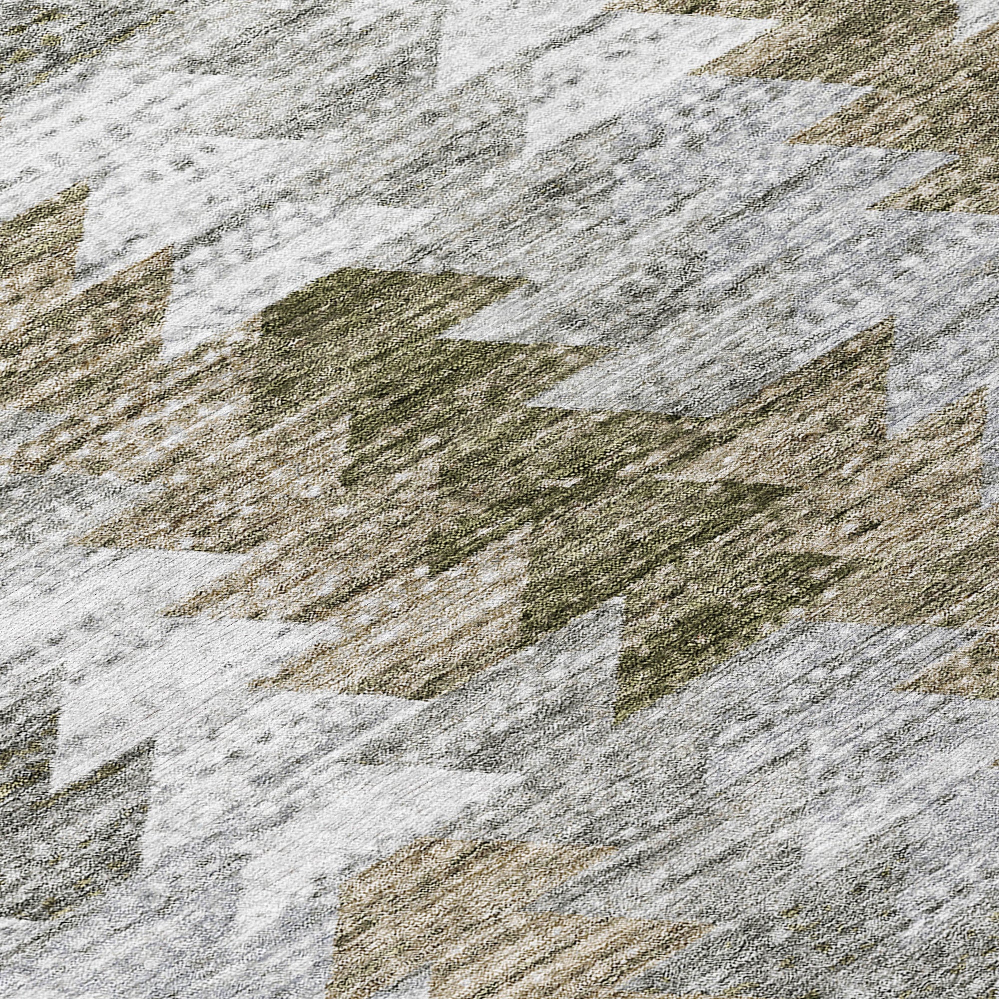 Addison Rugs Angled Checks Brown Washable Indoor-Outdoor Rug