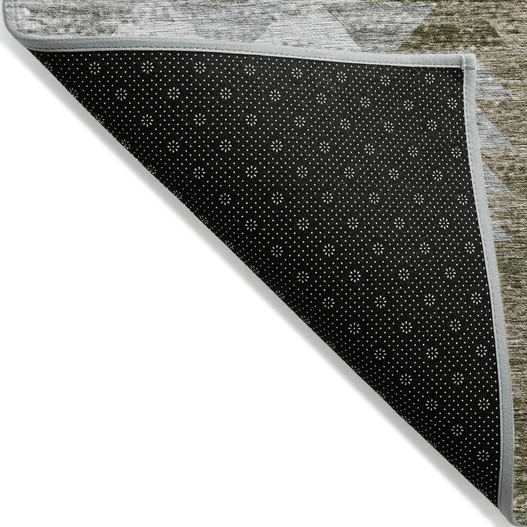 Angled Checks Brown Washable Indoor-Outdoor Rug