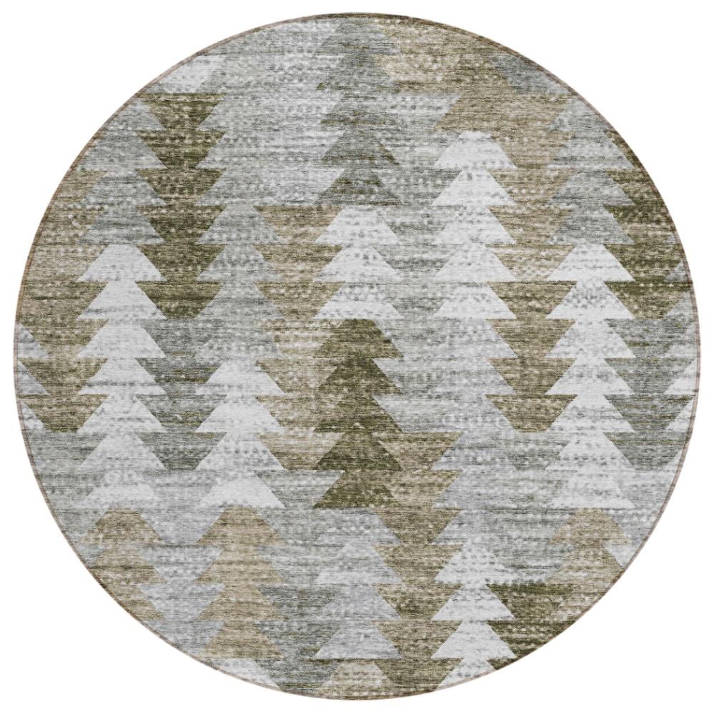 Addison Rugs Angled Checks Brown Washable Indoor-Outdoor Rug