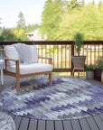 Angled Checks Purple Washable Indoor-Outdoor Rug