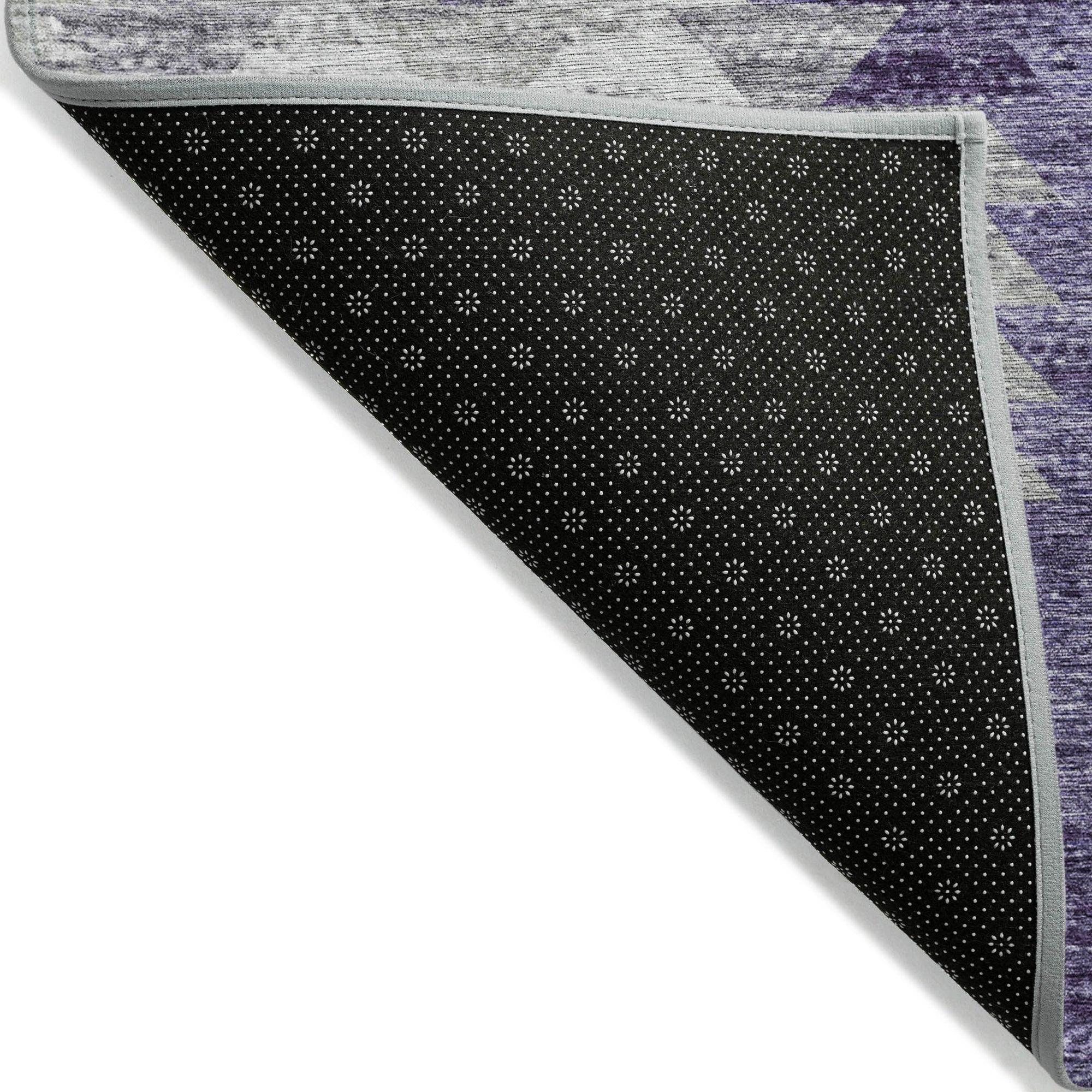 Addison Rugs Angled Checks Purple Washable Indoor-Outdoor Rug