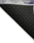 Angled Checks Purple Washable Indoor-Outdoor Rug