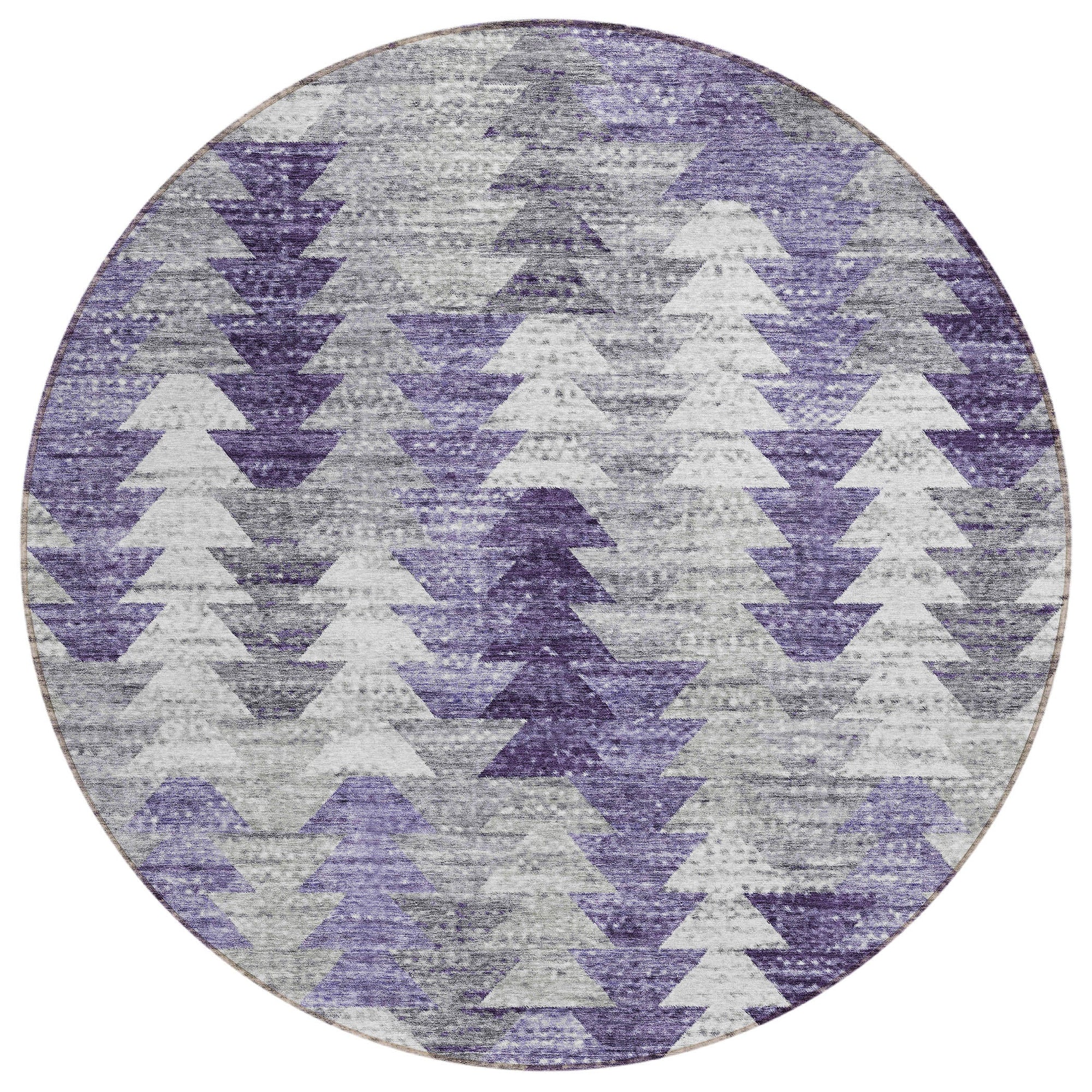 Addison Rugs Angled Checks Purple Washable Indoor-Outdoor Rug