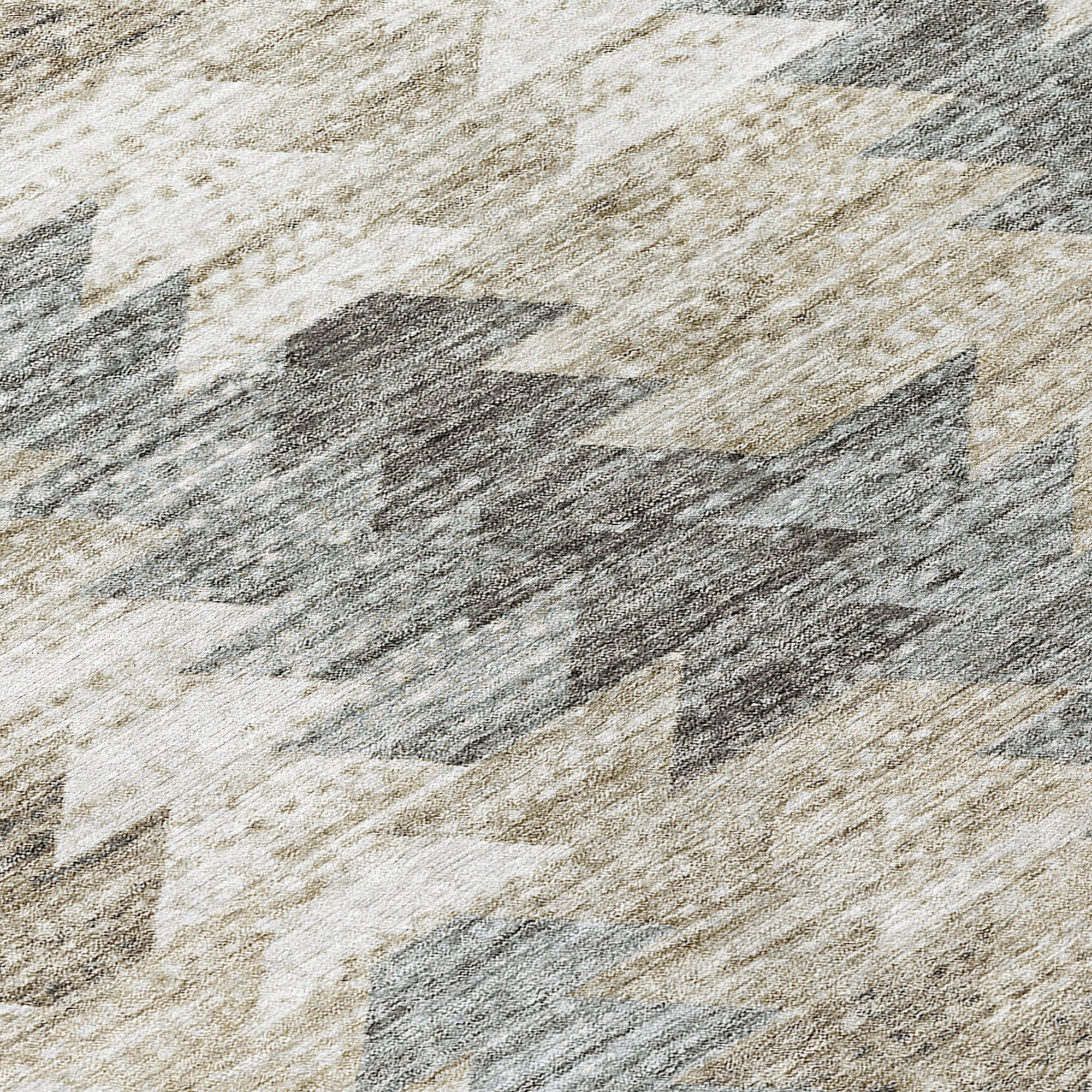 Addison Rugs Angled Checks Taupe Washable Indoor-Outdoor Rug