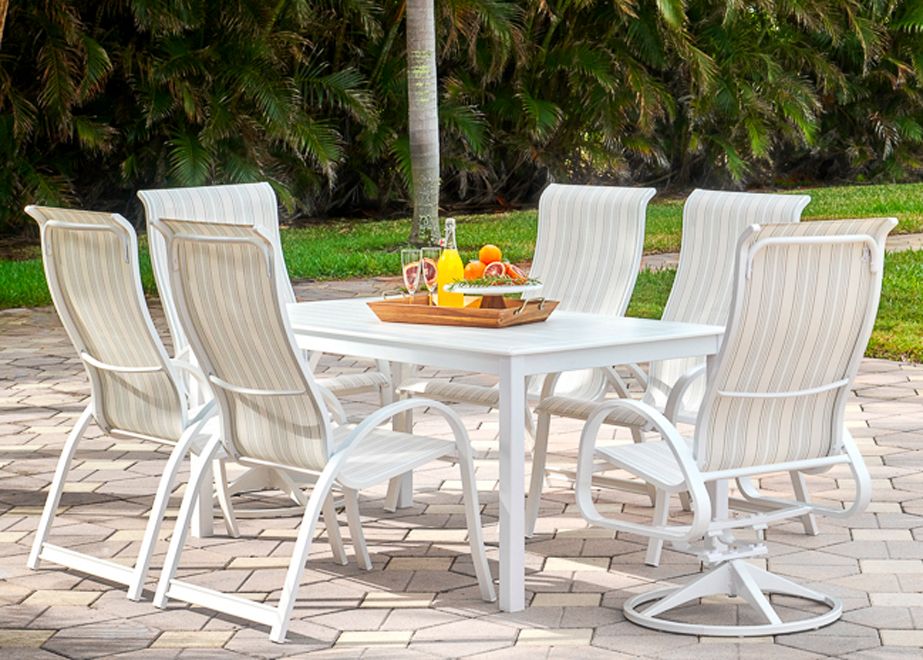 Telescope Aruba Sling Rectangular Outdoor Dining Set 7PC