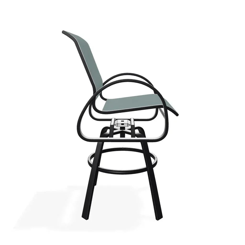 Telescope Aruba II Sling Bar Height Swivel Outdoor Cafe Chair