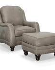 Bach Grey Leather Couch Benchmade In the USA -- view 8