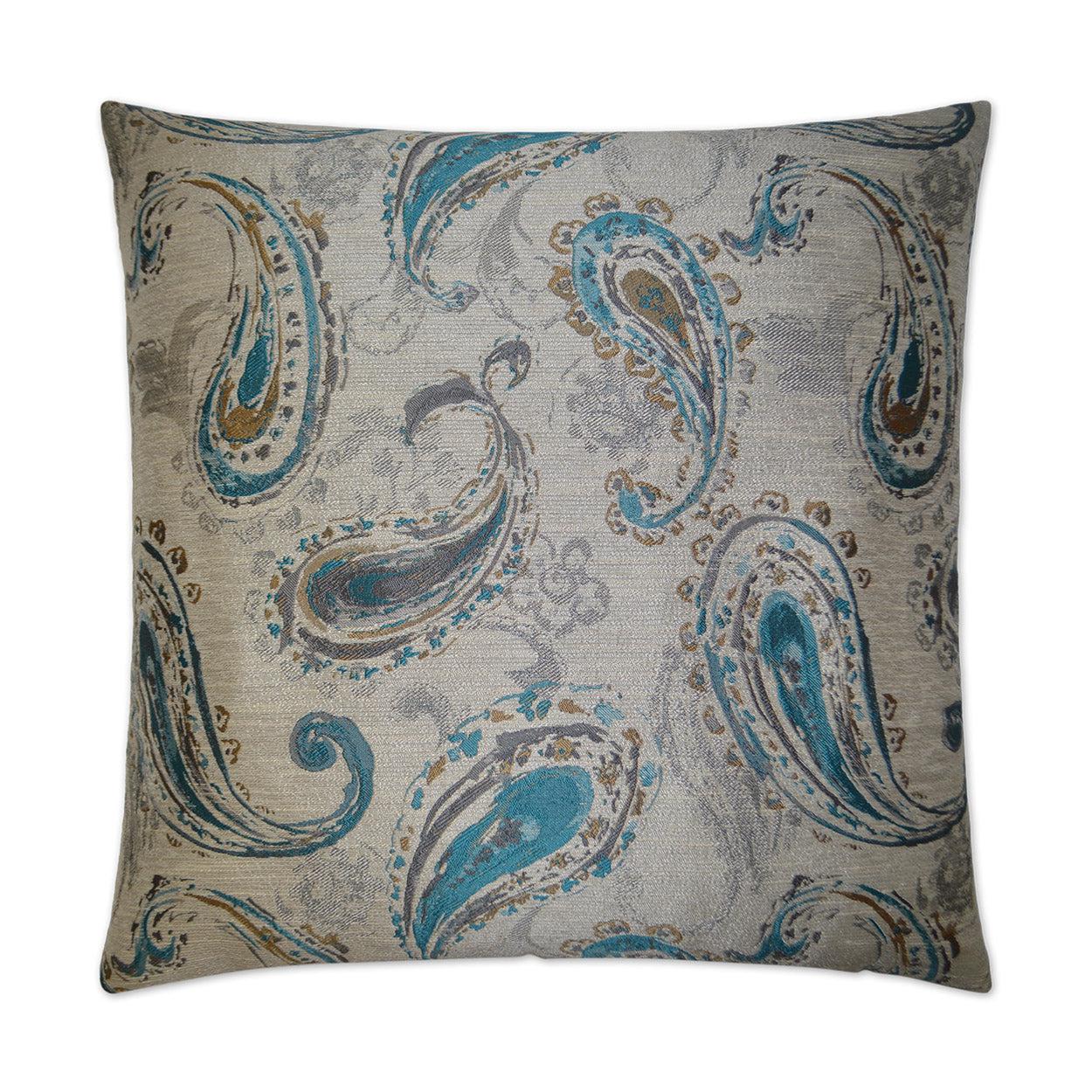 D.V. Kap Bancroft Turquoise Blue Throw Pillow With Insert