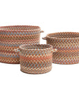 Bar Harbor Wood Braided Handmade Basket 3PC
