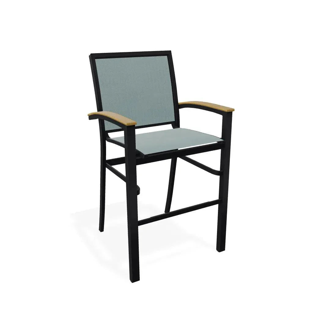 Bazza Stacking Bar Height Polymer Armed Cafe Chair