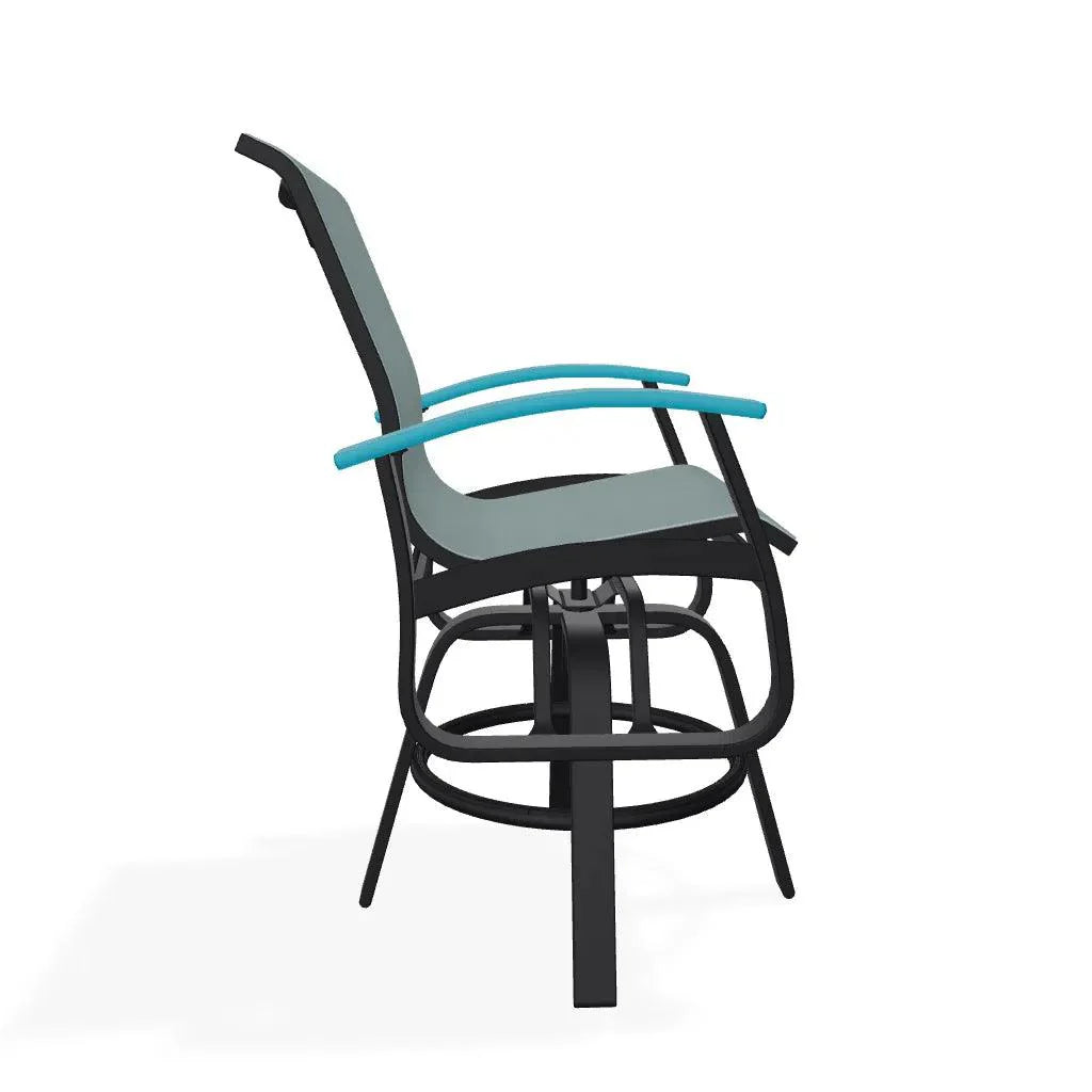 Belle Isle Hidden Motion Polymer Armed Chat Chair