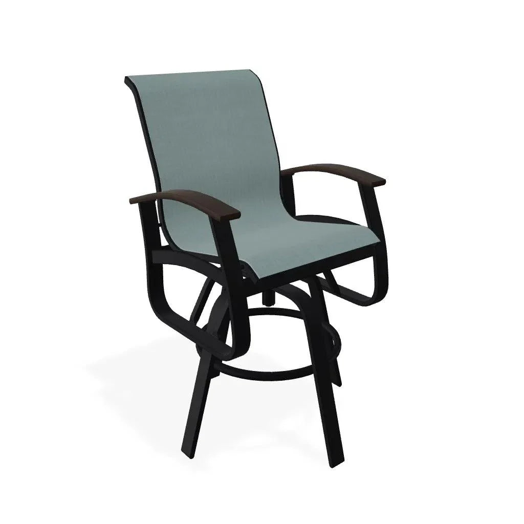 Belle Isle Sling Balcony Height Swivel Arm Chair