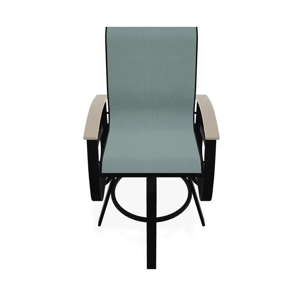 Belle Isle Sling Balcony Height Swivel Arm Chair